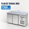 Positive Refrigerated Table 2 Doors 228 L Ventilated Stainless Steel