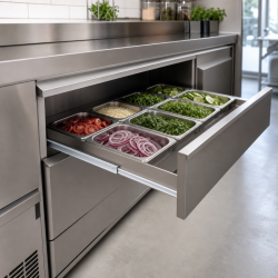 Paar Glijrails voor Saladette 548 mm — Dynasteel