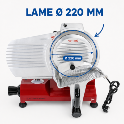 Zwaartekracht Ham Slicer Ø 220 mm 120 W Rood