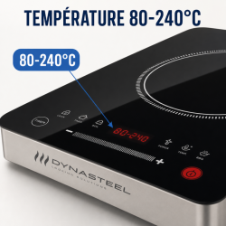 Inductiekookplaat Pro 2500 W — 80-240°C, Digitaal