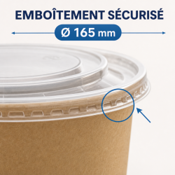 Couvercle PET Ø 165 mm pour Bol Salade 1300 ml - x300