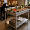RVS Tafel 1000x600 mm Achterwand en Onderste Plank