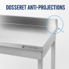 Edelstahltisch 1000x600 mm Rückwand und Unterregal