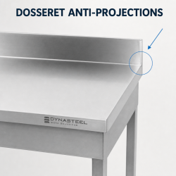 Edelstahltisch 1600x600 mm Rückwand und Unterregal