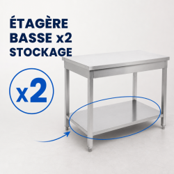 Tafel Inox 1200x700 mm met Onderste Plank — Pro CHR