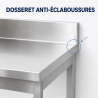 Inox tafel 1400x700 mm Achterwand en Onderste Plank