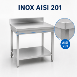 Stainless Steel Table 1400x700 mm with Backsplash and Lower Shelf