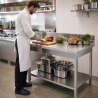 RVS Tafel 1600x700 mm Achterwand en Onderste Plank