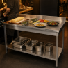 RVS Tafel 1600x700 mm Achterwand en Onderste Plank