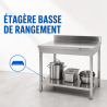 RVS Tafel 1600x700 mm Achterwand en Onderste Plank