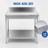 RVS Tafel 1600x700 mm Achterwand en Onderste Plank