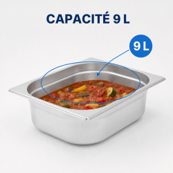 Bac Gastro GN 2/3 Inox 9 L - Diepte 100 mm