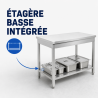 Tafel Inox 1600 x 600 mm met Onderste Plank — AISI 201