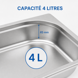 Bac Gastro GN 1/2 Inox - 65 mm - 4 L - Cuisine Pro