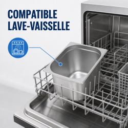 Bac Gastro GN 1/2 Inox Diepte 200 mm 12,5 L