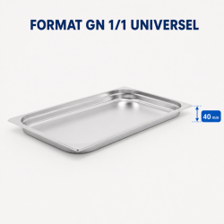Bac Gastro GN 1/1 Inox 40 mm - 4 L - Küche Pro