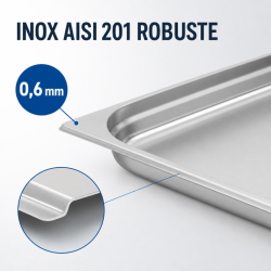 Gastro GN 1/1 Stainless Steel Pan 40 mm - 4 L - Pro Kitchen