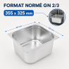 Bac Gastro GN 2/3 Inox 13 L - Diepte 150 mm