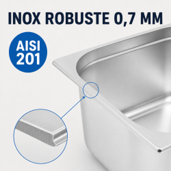 Gastro GN 2/3 Stainless Steel Container 13 L - Depth 150 mm