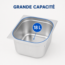 Bac Gastro GN 2/3 Inox 18 L - Diepte 200 mm
