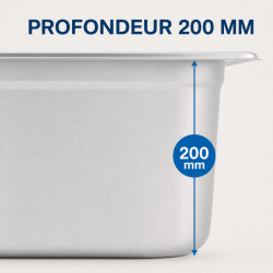 Gastro GN 2/3 Stainless Steel Pan 18 L - Depth 200 mm
