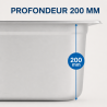 Bac Gastro GN 2/3 Inox 18 L - Diepte 200 mm