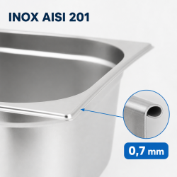 Bac Gastro GN 2/3 Inox 18 L - Diepte 200 mm