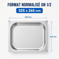 Gastro GN 1/2 Stainless Steel Tray - 40 mm - 2 L | Dynasteel