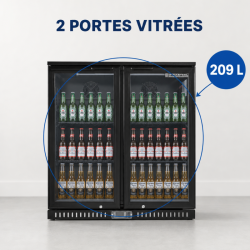 Refrigerated Back Bar 209 L 2 Glass Doors — Ventilated