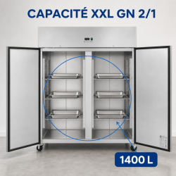Positive Kühlschrank 1400 L Edelstahl GN 2/1 – 2 Türen