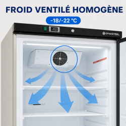 Roestvrijstalen Vrieskast 510 L Geventileerd -18/-22 °C