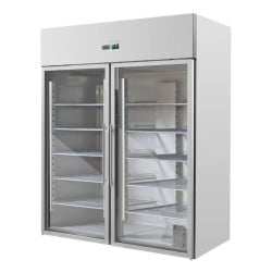 Positieve Koelkastkast 1400 L 2 Glazen Deuren GN 2/1