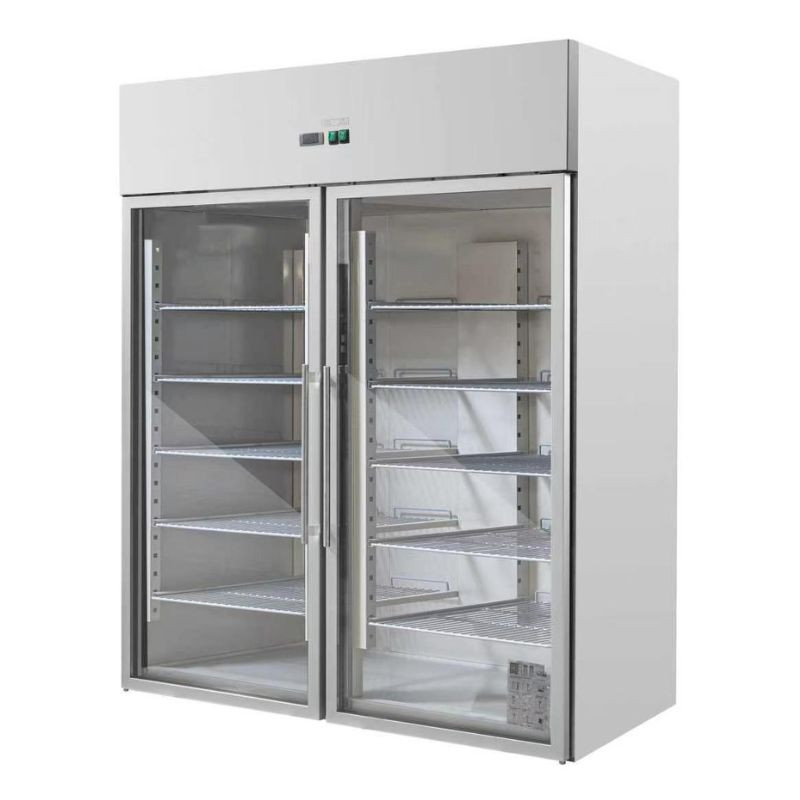 Positive Kühlschrank 1400 L 2 Glastüren GN 2/1