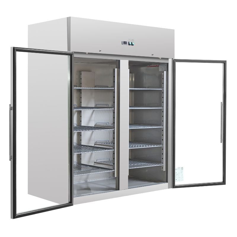 Positive Kühlschrank 1400 L 2 Glastüren GN 2/1