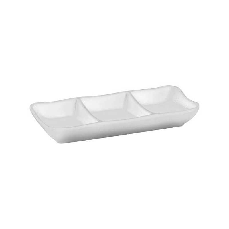 Sauskom van melamine met drie vakken - 19 x 8 cm