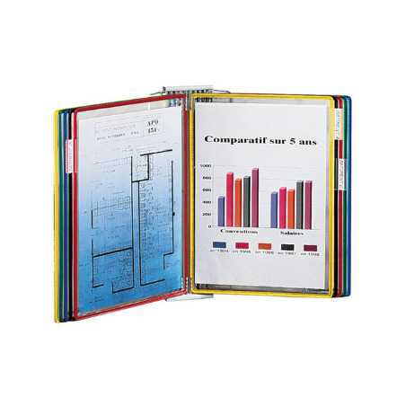 Protège-Documents Pivotant Mural A4 PVC 10 pochettes