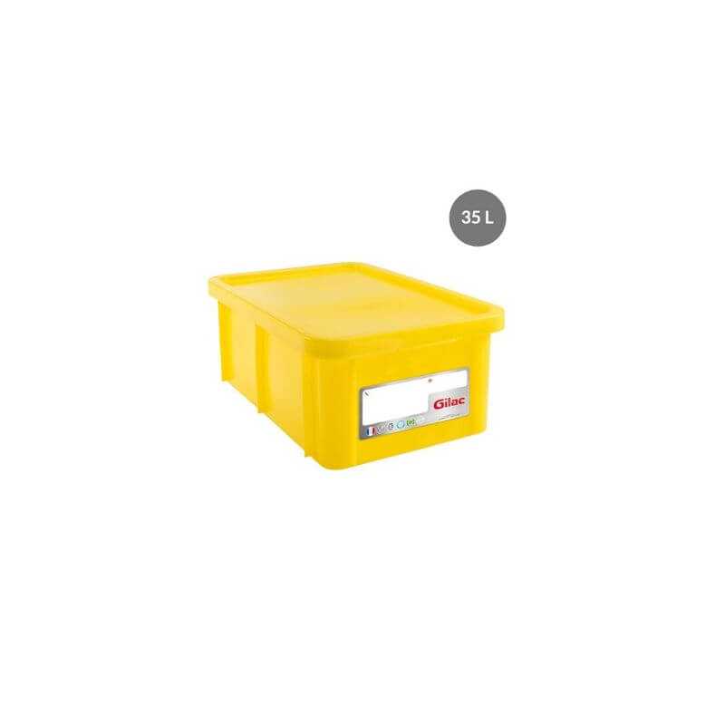 Rectangular Bin 35 L + Yellow Lid HACCP