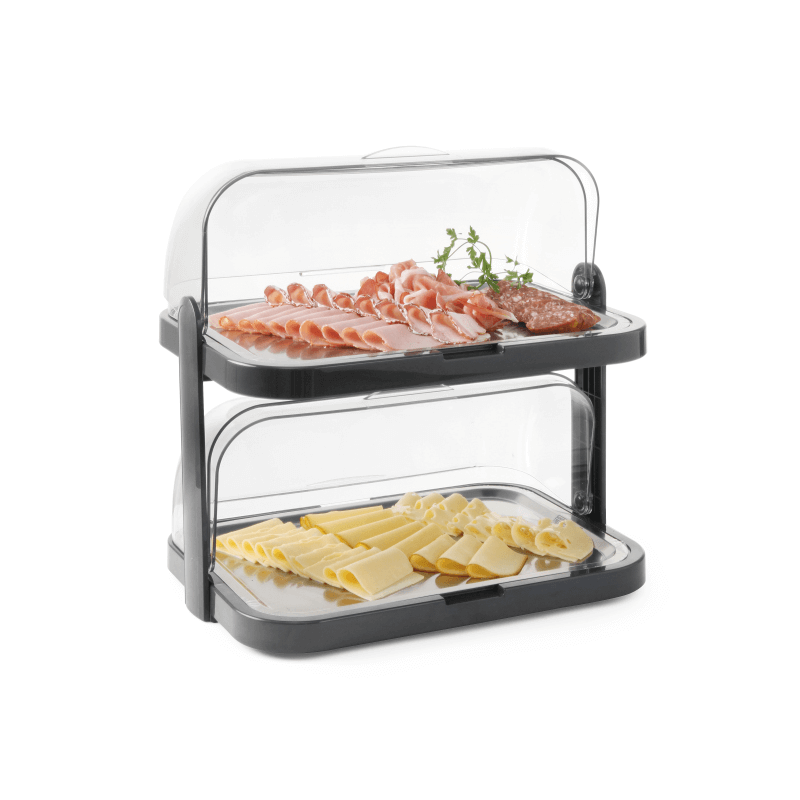 Sliding Lid Buffet Display Case - 2 Shelves - HENDI