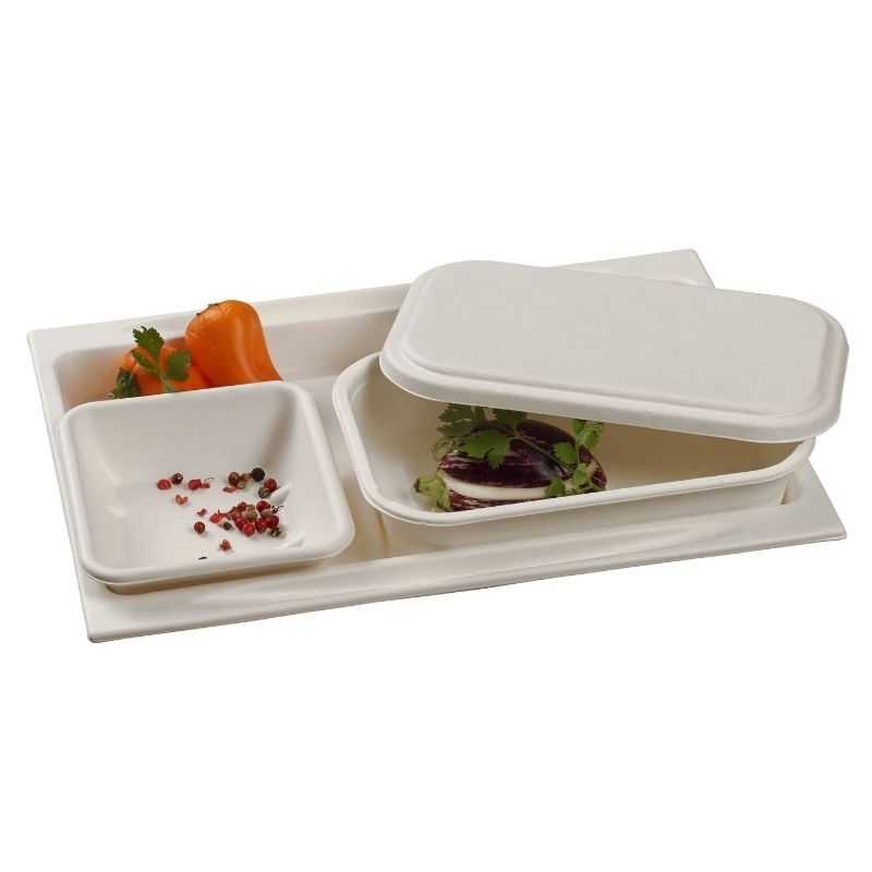 Plateau Repas en Pulpe - 273 x 194 mm - Lot de 50 Eco responsable