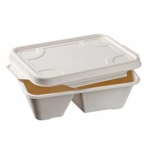 Lid for 2-Compartment Pulp Tray - 183 x 131 mm - Pack of 50 Eco-Friendly