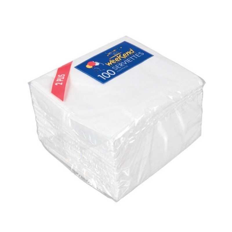 Servetten "Weekend" 2-laags - 30 x 30 cm - Pak van 100