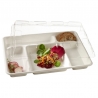 Transparent RPET Lid for 5-Compartment Tray - Set of 25