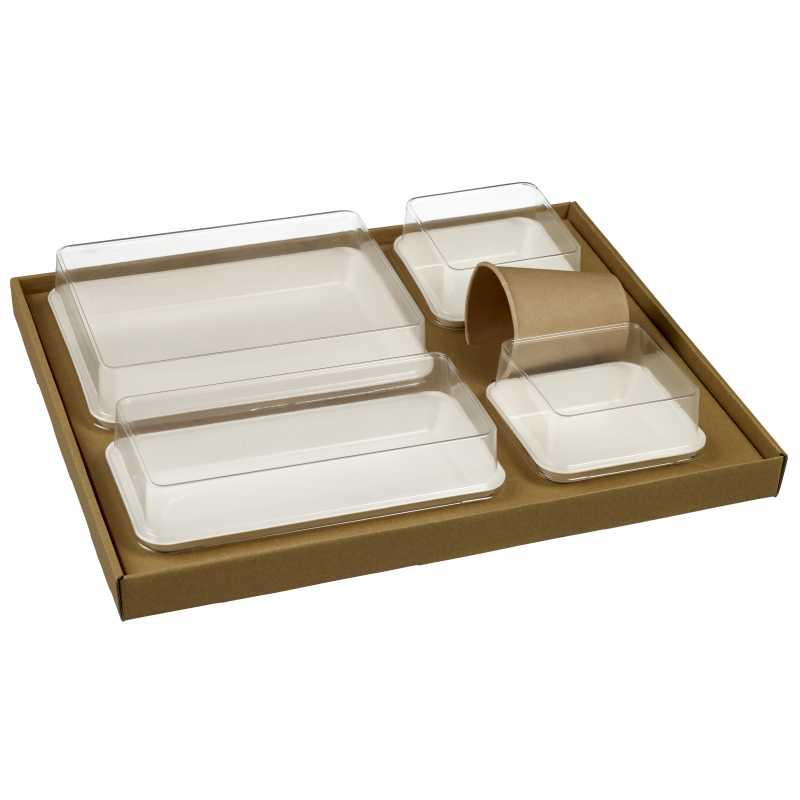 Kraft Tray Kit - Eco-friendly - Pack of 30