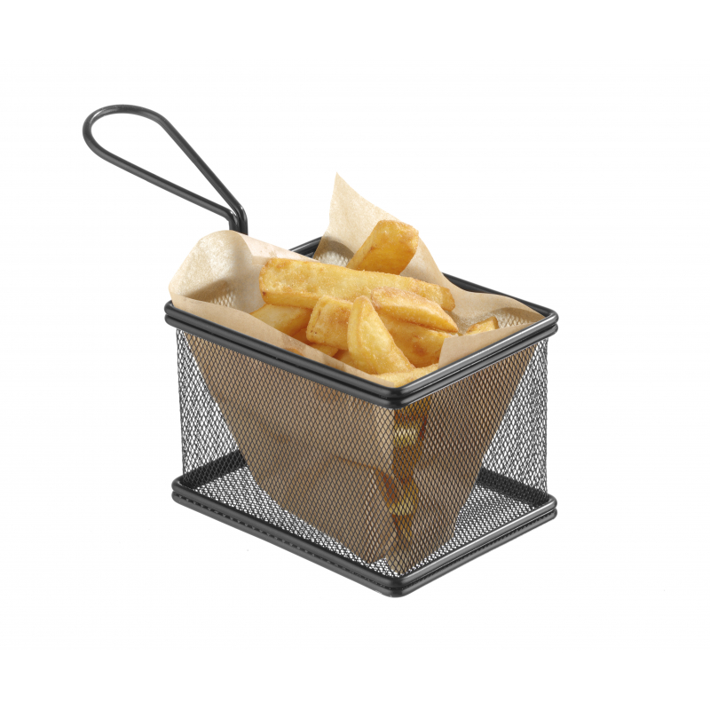 Miniature Black French Fries Basket - 90 x 90 mm