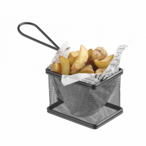 Miniature Black French Fries Basket - 100 x 80 mm