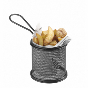 Miniature Black French Fries Basket - 100 x 80 mm