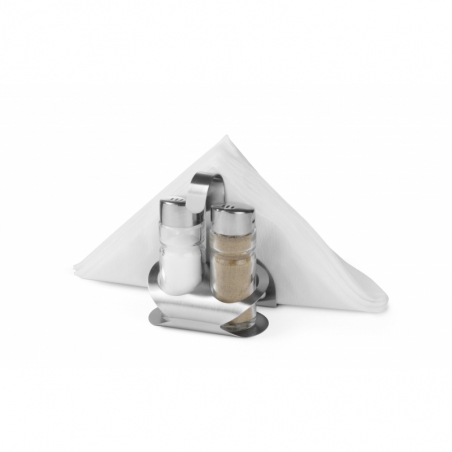 Salt and pepper shakers and napkin holder