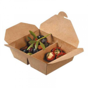 Lunchbox met 2 compartimenten van karton - 700 + 450 ml - Set van 50