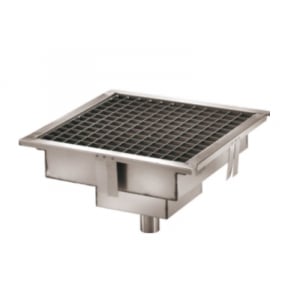RVS vloerafvoer 30 x 30 cm - Horizontale uitgang