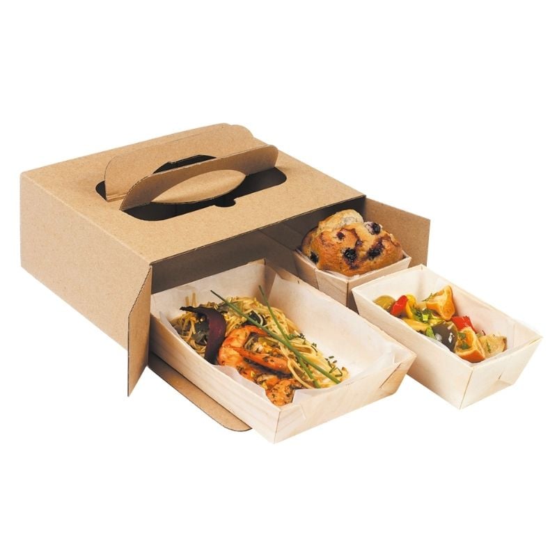 Mittagessenbox aus Karton - 220 x 200 mm - Packung mit 100